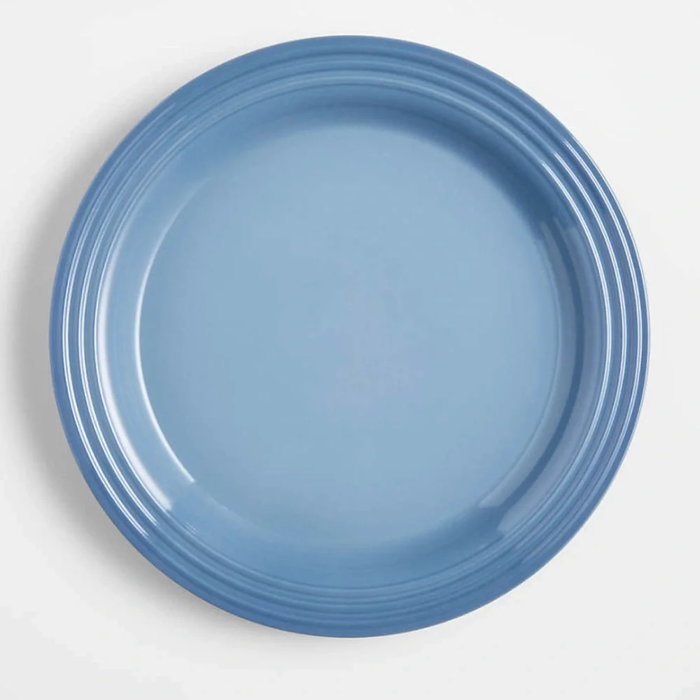 Le Creuset Chambray Blue Stoneware Dinnerware Plates Set of 2